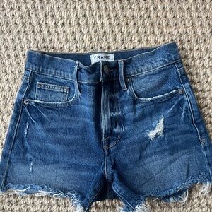 Frame Le Brigette Blue Denim Shorts